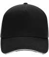 B15C Beechfield Ultimte Sandwich Peak Cap Black / Light Grey colour image